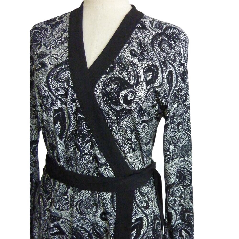 Tahari L Black/White Wrap Dress - Picture 5 of 7